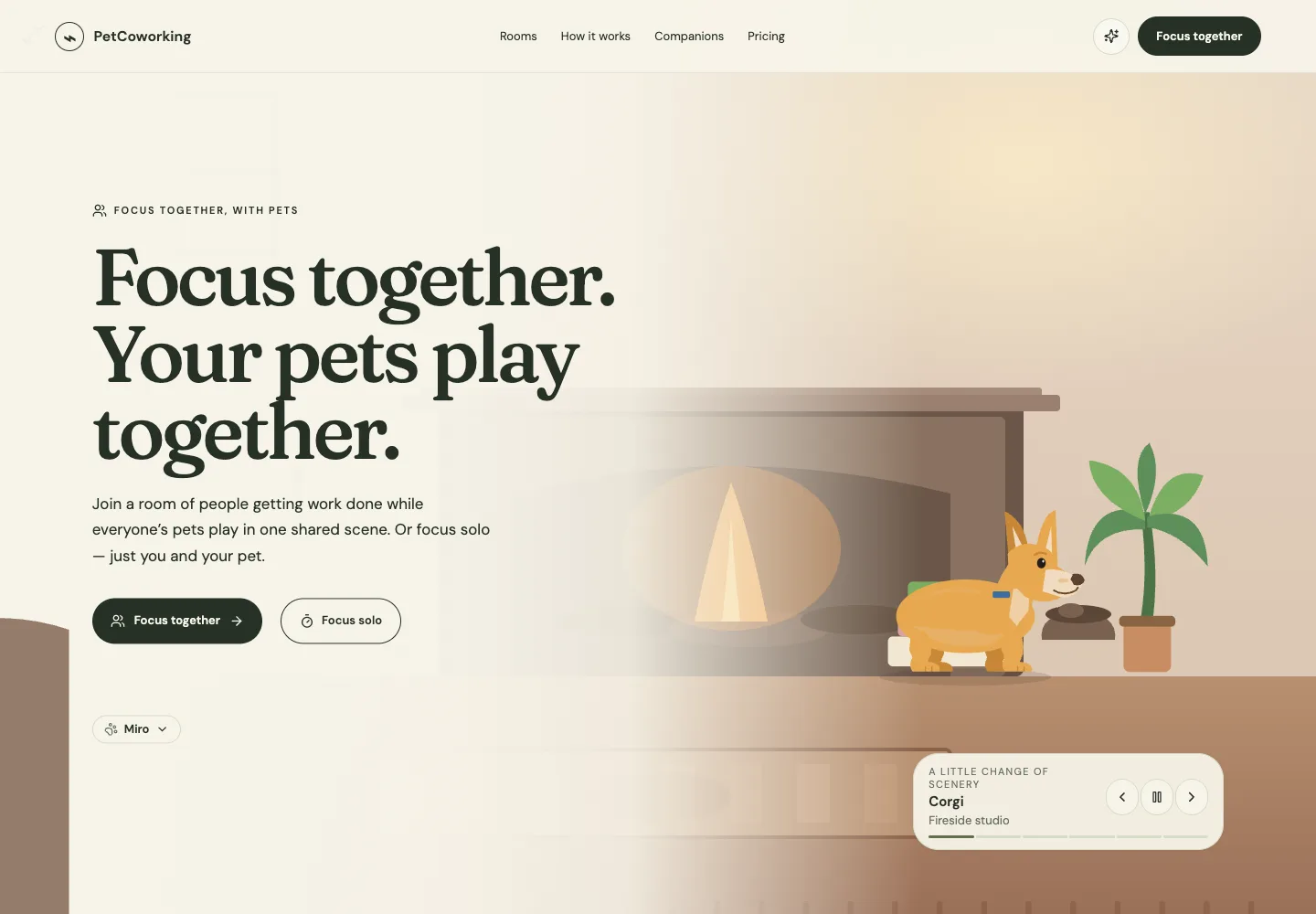 PetCoworking public website preview