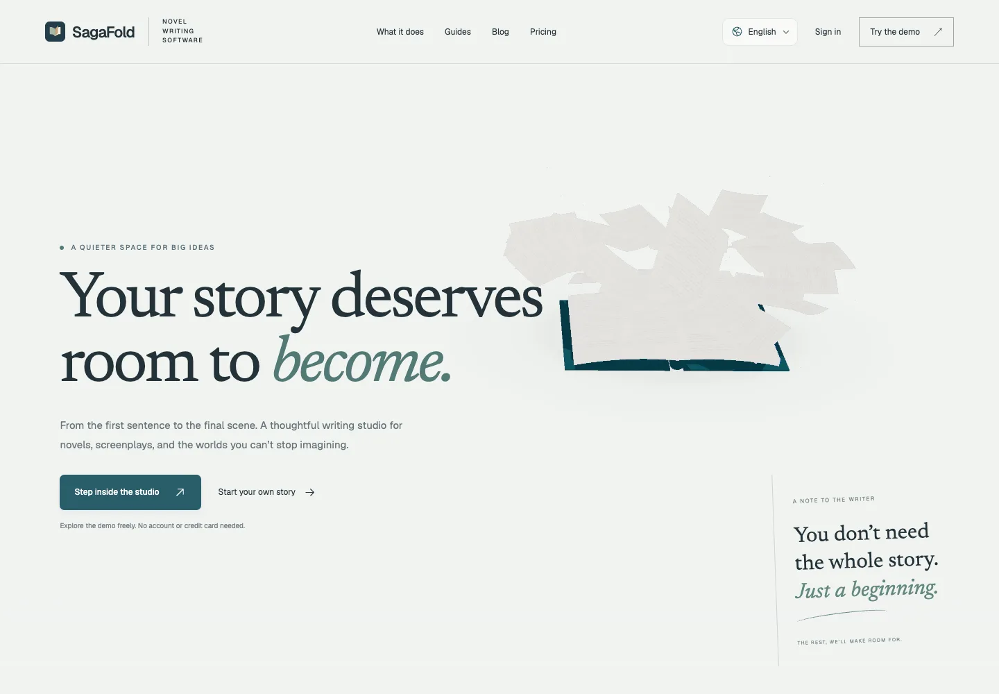 SagaFold public website preview