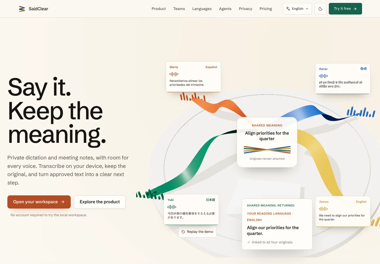 SaidClear public website preview